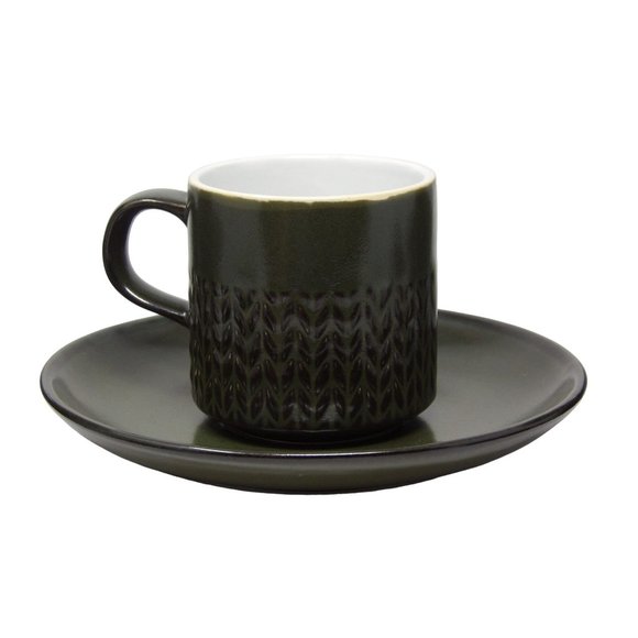 Vintage Coffee Set Flint Stone Pottery Japan Service for 8 with Creamer & Sugar - Picture 8 of 10